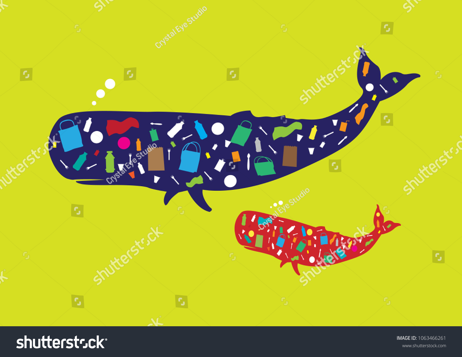 Junk Items Like Palstic Bottles Inside Stock Vector (Royalty Free ...