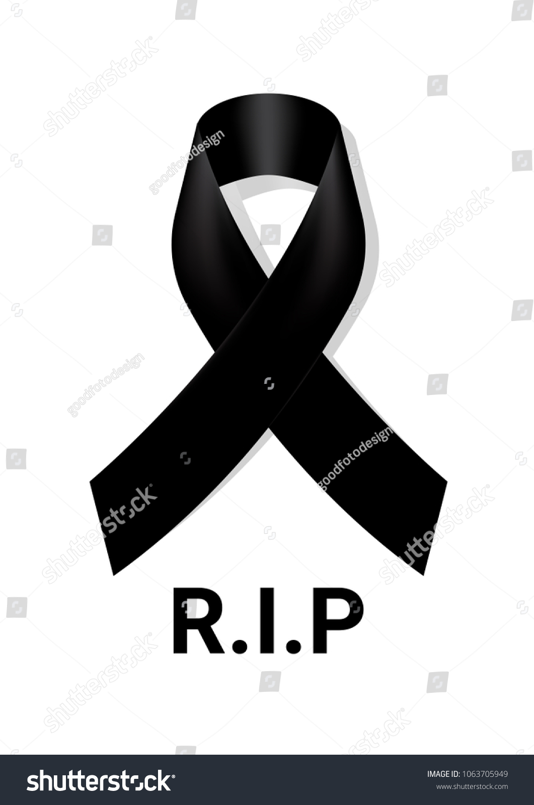 Black Awareness Ribbon On White Background Stock Vector (Royalty Free ...