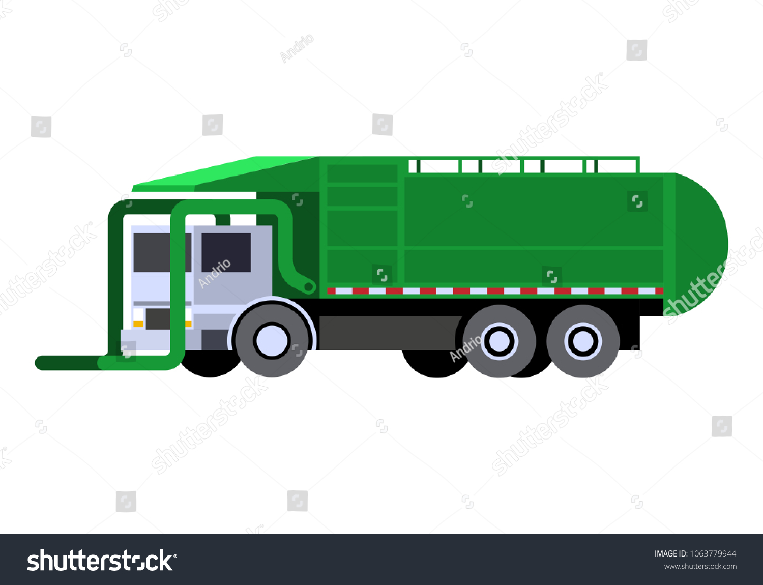 Minimalistic Icon Garbage Truck Front Loader Stock Vector (Royalty Free