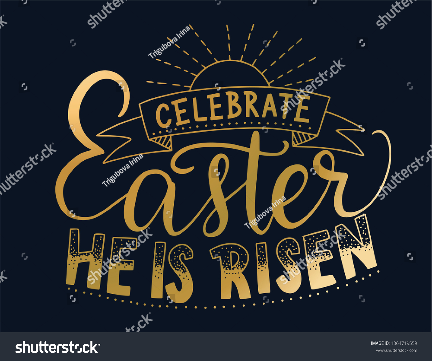 Easter Vector Lettering Card Hand Drawn Stock Vector (Royalty Free ...