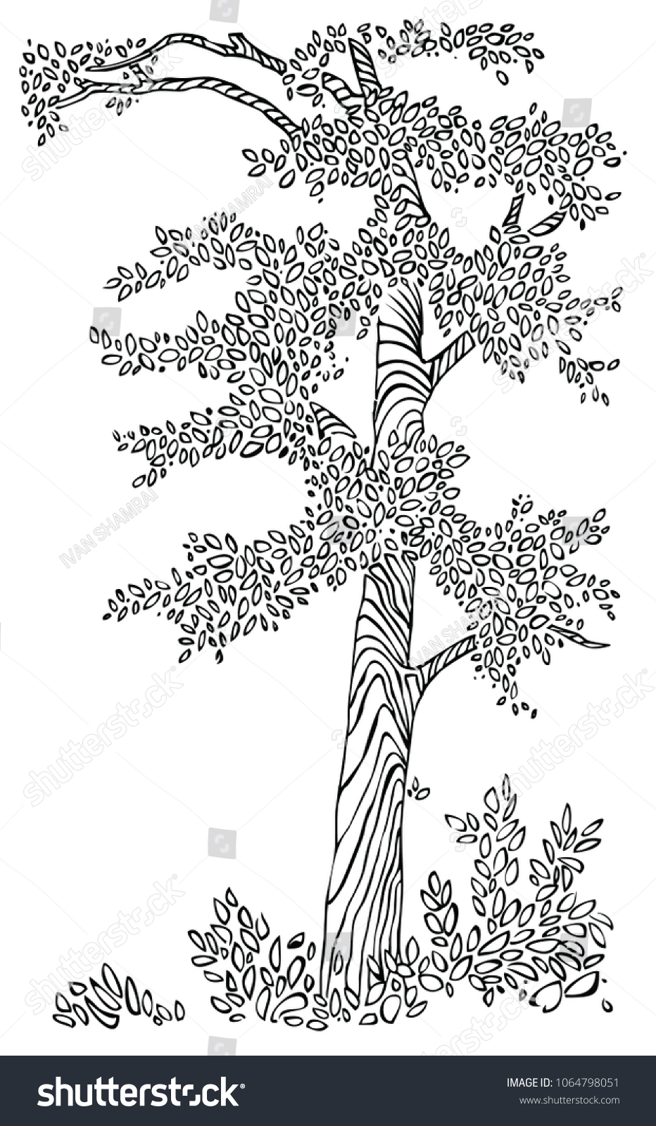 Illustratorblack Silhouette Poplar Tree Isolated On Stock Vector ...