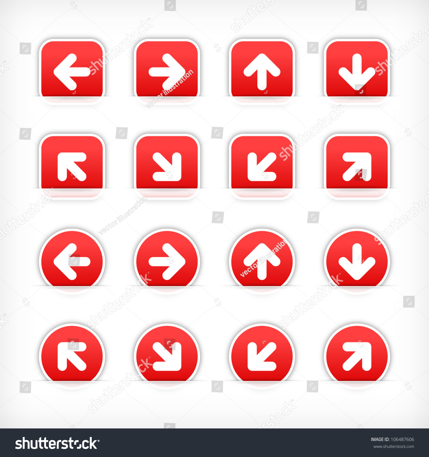 Red Arrow Sign Sticker On Cut Stock Vector Royalty Free 106487606 Shutterstock 6304