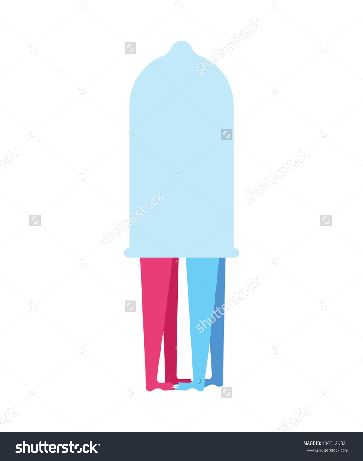 Protected Sex Condom Man Woman Kissing Stock Vector Royalty Free 1065129821 Shutterstock 3082