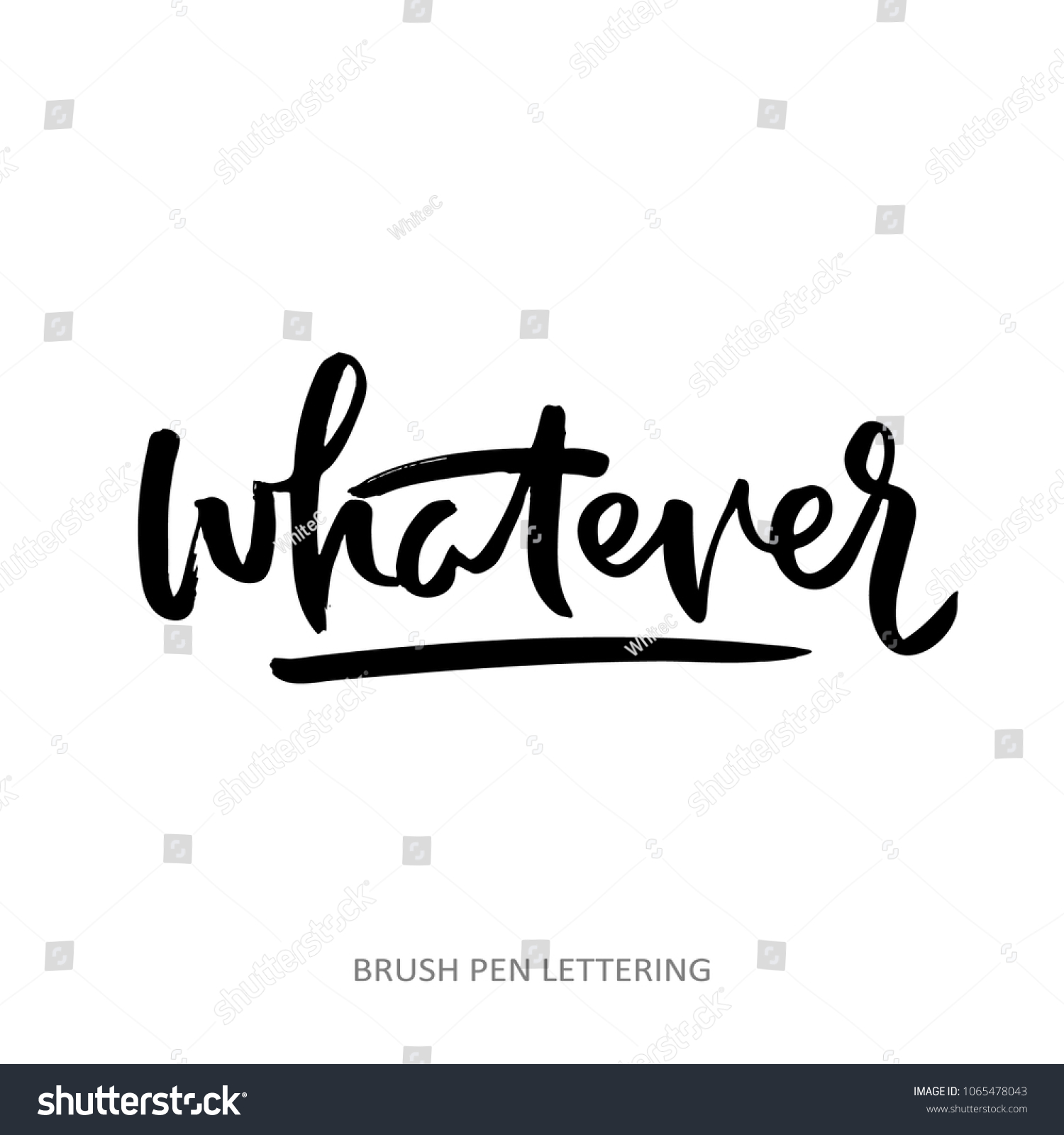 Whatever Handwritten Lettering Word Black Vector Stock Vector (Royalty ...