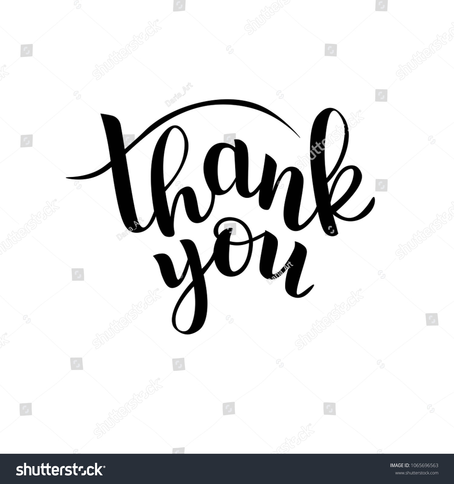 Hand Sketched Thank You Text Logotype Stock Vector (Royalty Free ...