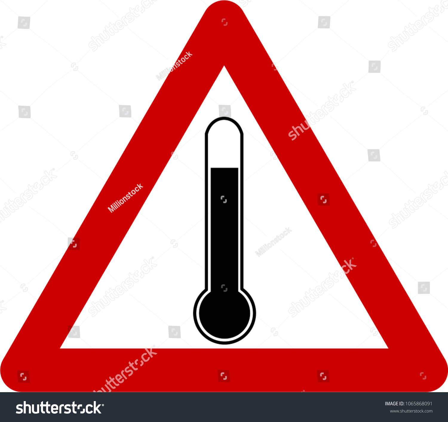 Warning Sign Hot Temperature Symbol Stock Illustration 1065868091 ...