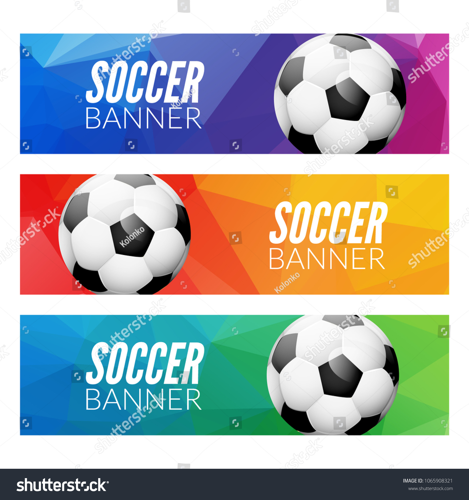 Soccer Banner Modern Set Football Sport Stock Vector (Royalty Free ...