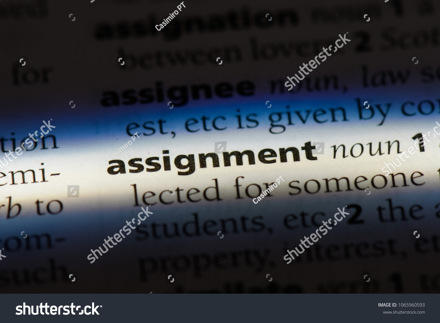 assignment with dictionary