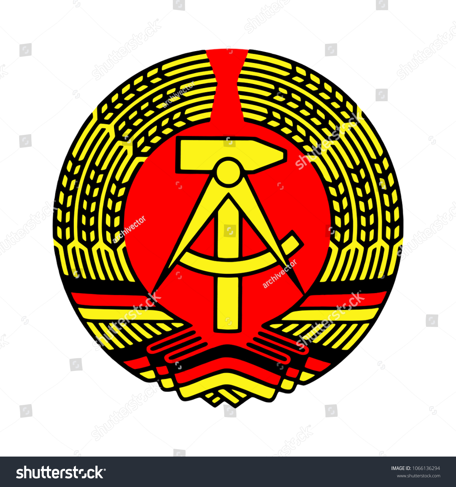 Coat Arms East Germany Isolated Symbol Stock Vector (Royalty Free ...