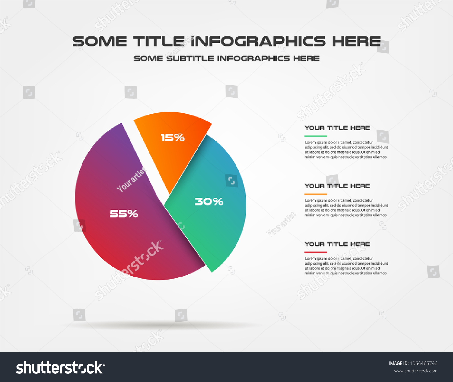 Pie Chart Percentage Infographics Element Graph Stock Vector (Royalty ...