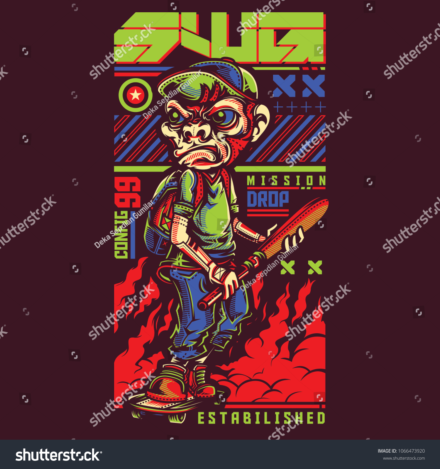 Swg Monkey Boy Illustration Stock Vector (Royalty Free) 1066473920 ...