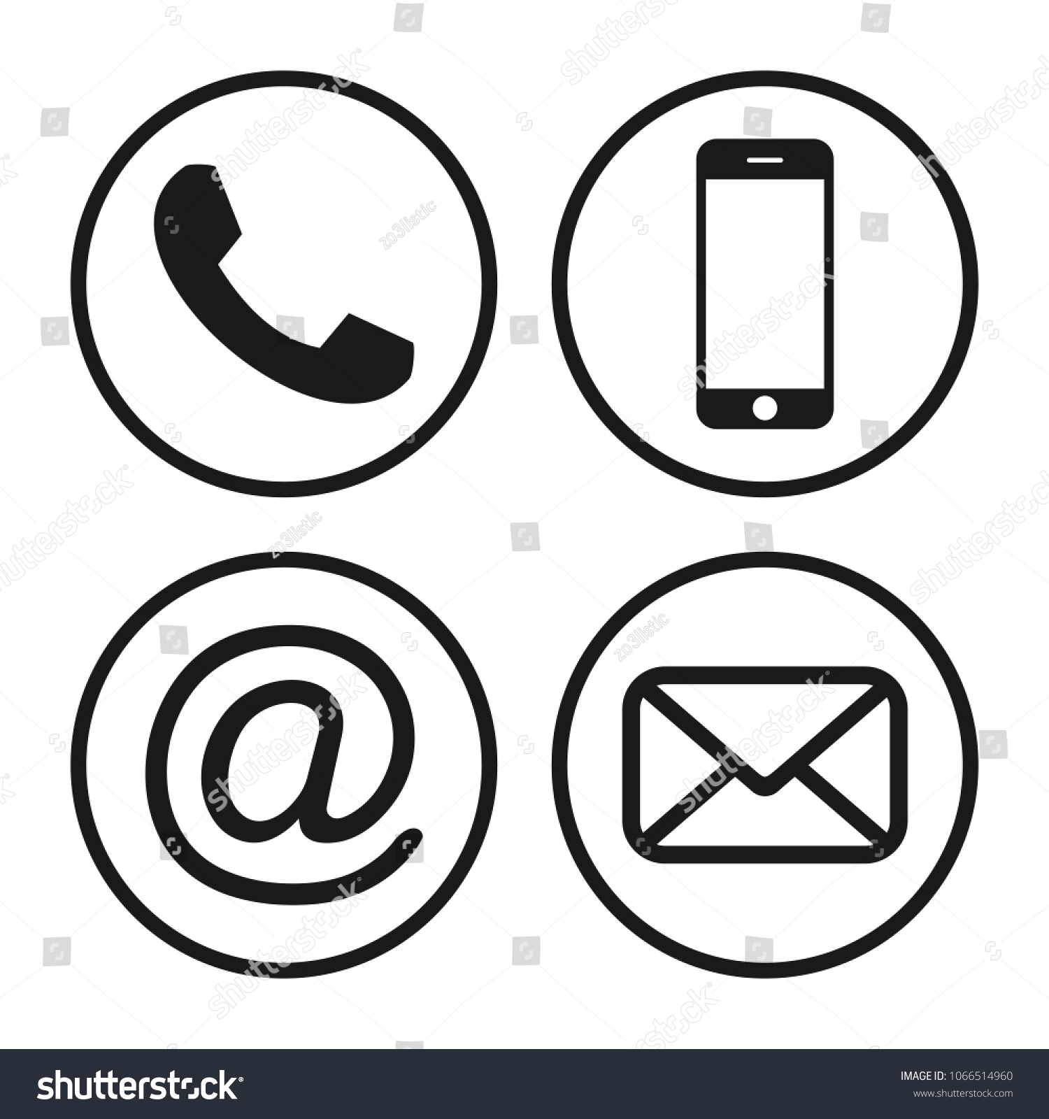 Contact Icons Communication Icon Contact Buttons Stock Vector (Royalty ...