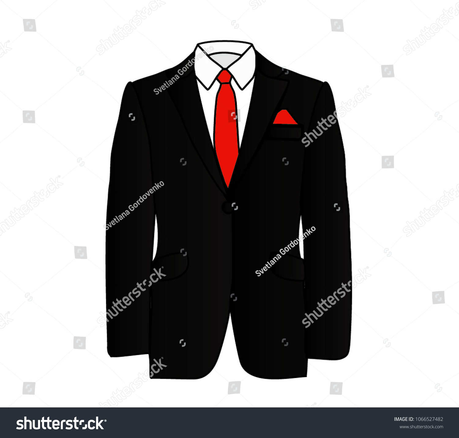 Vector Illustration Black Man Suit Red Stock Vector (Royalty Free ...