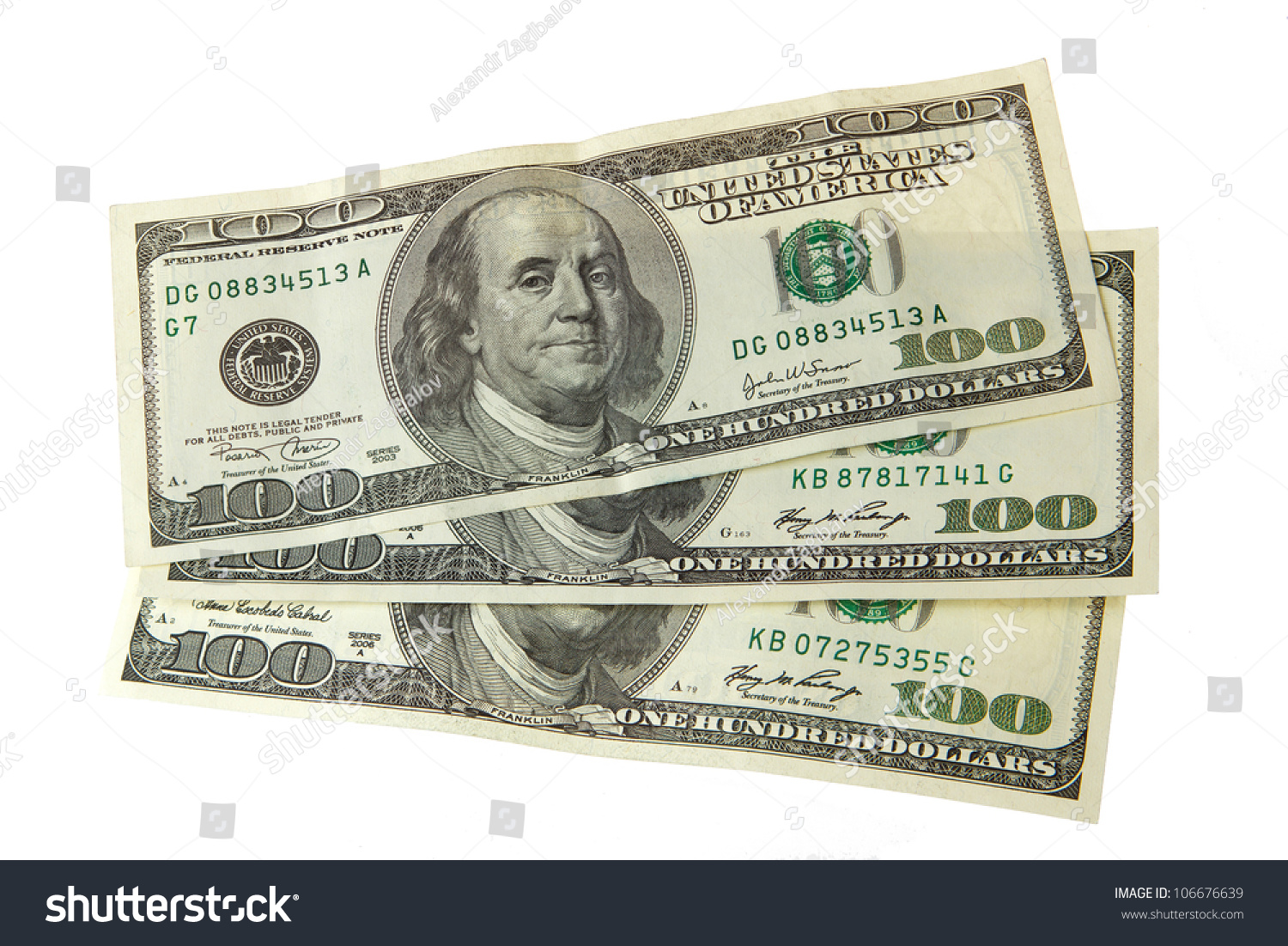 Dollars Isolated On White Stock Photo 106676639 | Shutterstock