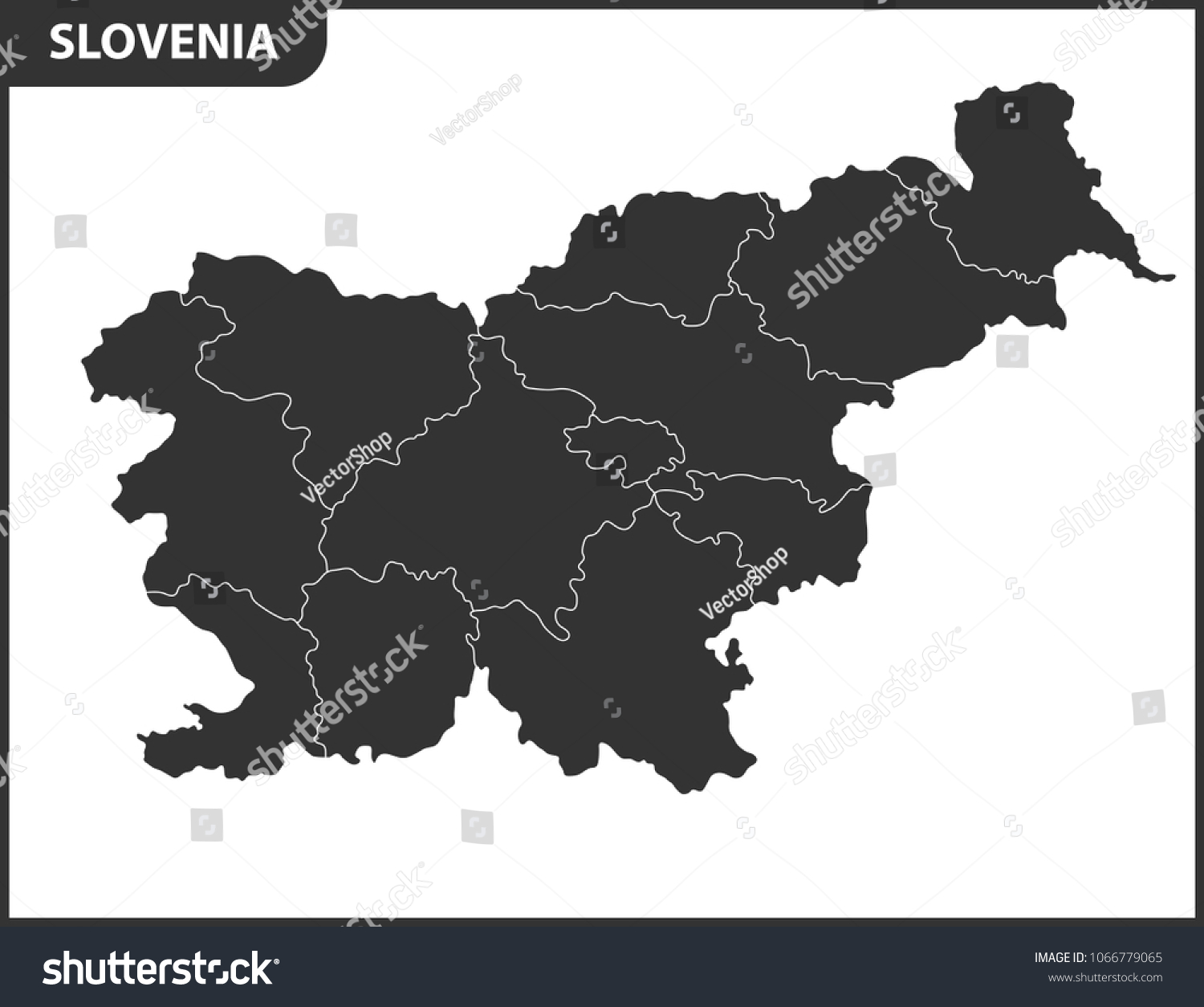 Detailed Map Slovenia Regions States Administrative Stock Vector ...