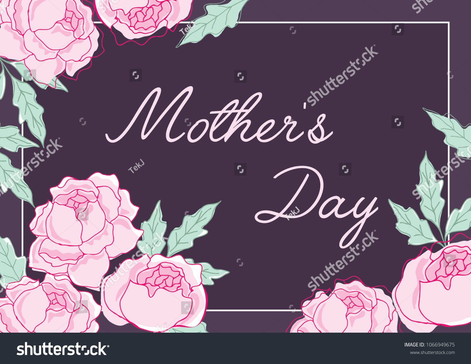 Mothers Day Greetings Card Design Template Stock Vector Royalty Free 1066949675 Shutterstock