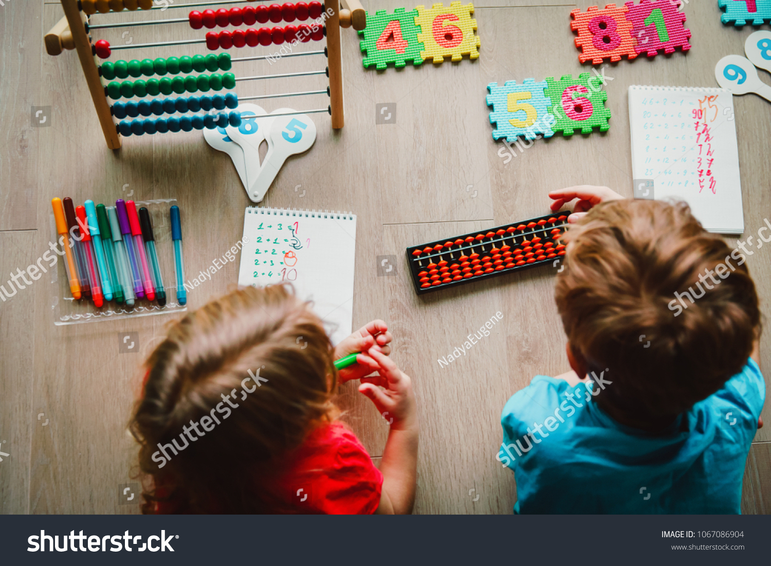 Kids Learning Numbers Mental Arithmetic Abacus Stock Photo 1067086904 ...