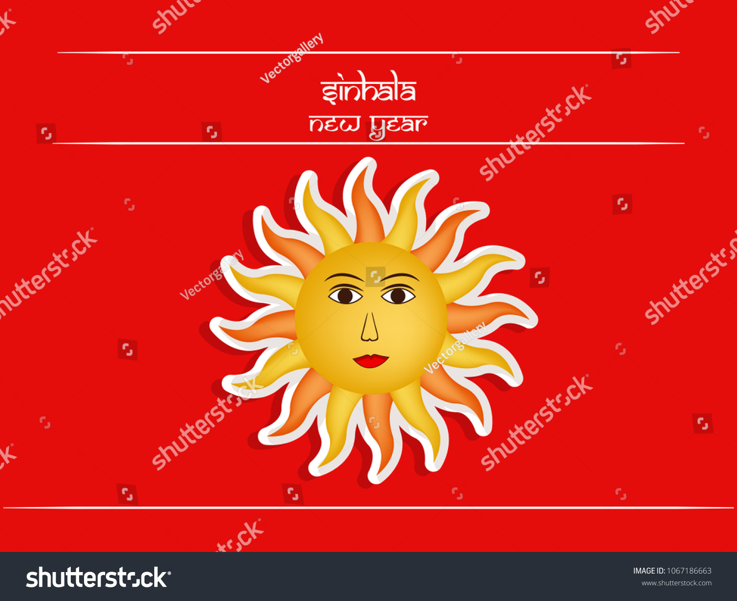 Illustration Sri Lanka New Year Background Stock Vector (Royalty Free ...