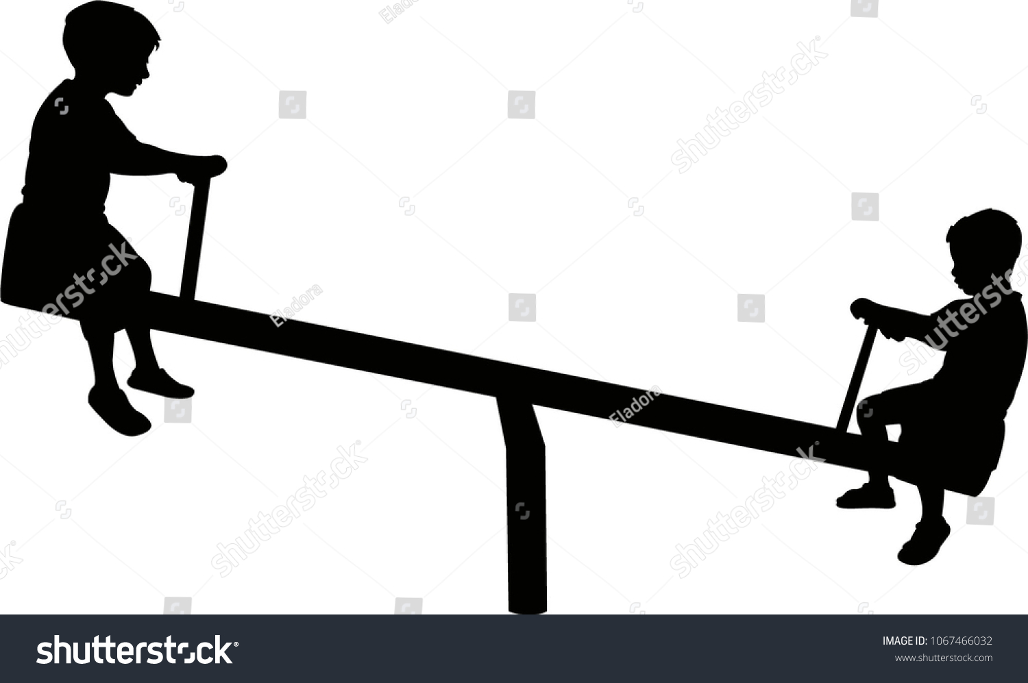 Bos On Seesaw Silhouette Vector Stock Vector (Royalty Free) 1067466032 ...