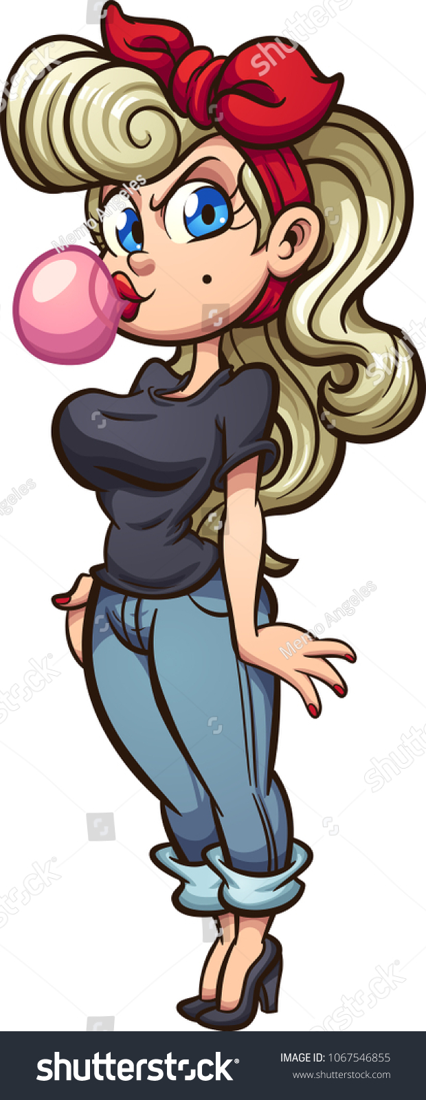 blowing bubble gum clipart