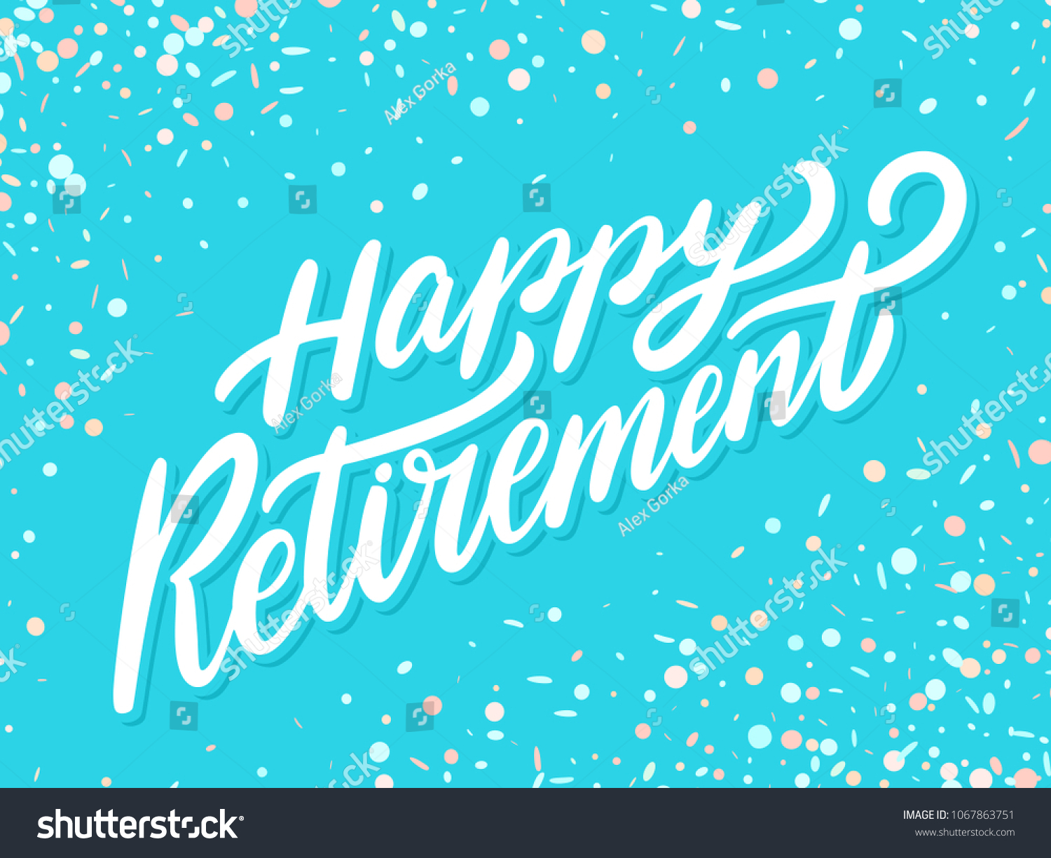 Happy Retirement Banner Vector Lettering Stock Vector Royalty Free