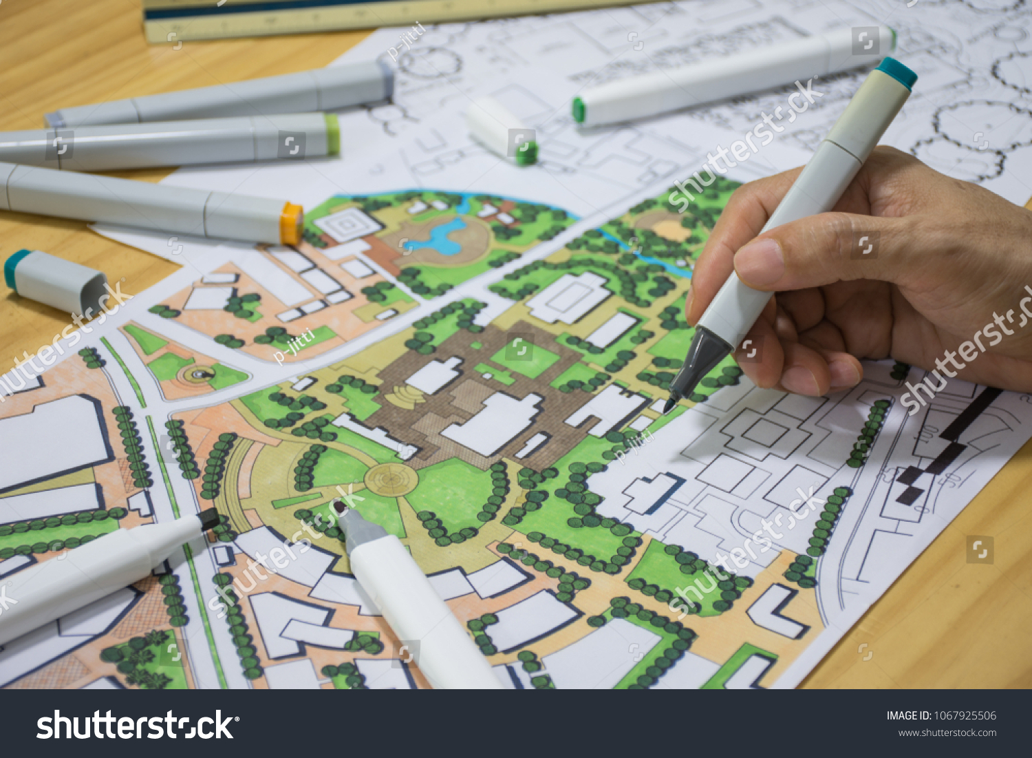 Master Plan Urban Landscape Design Urban Stock Photo 1067925506 ...