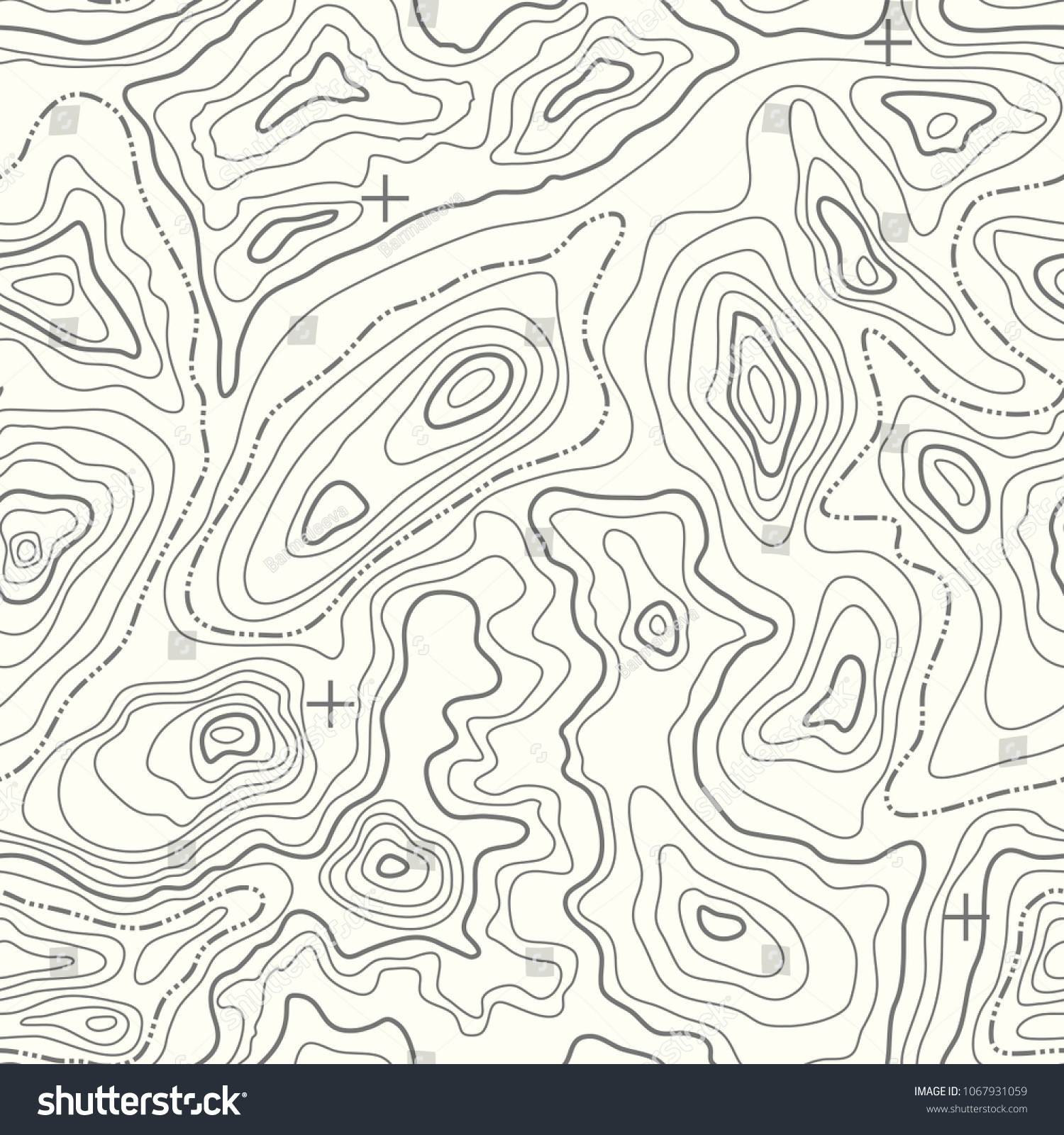 Seamless Vector Topographic Map Pattern Contour Stock Vector (Royalty ...