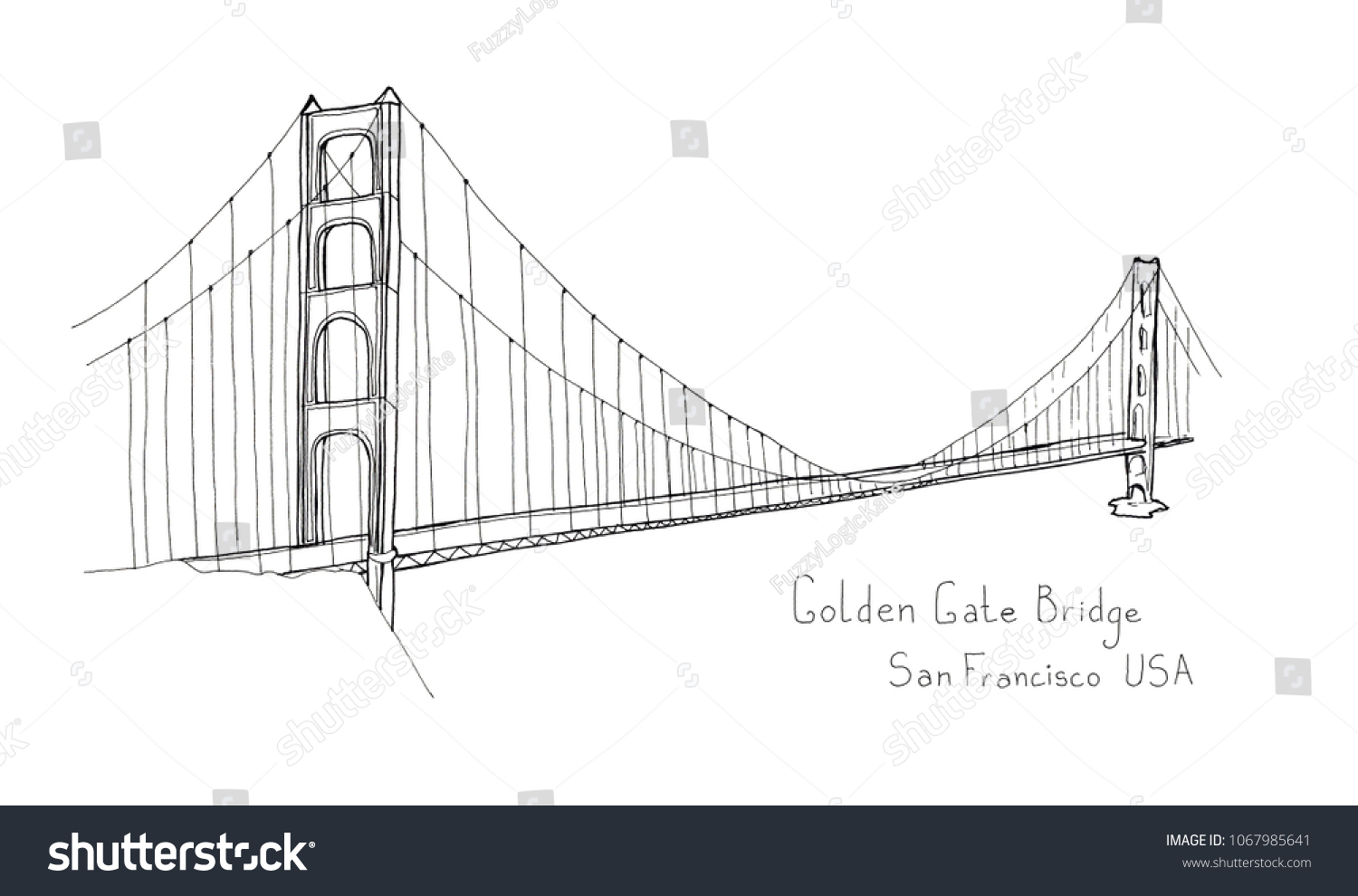 Мост золотые ворота с прямого ракурса