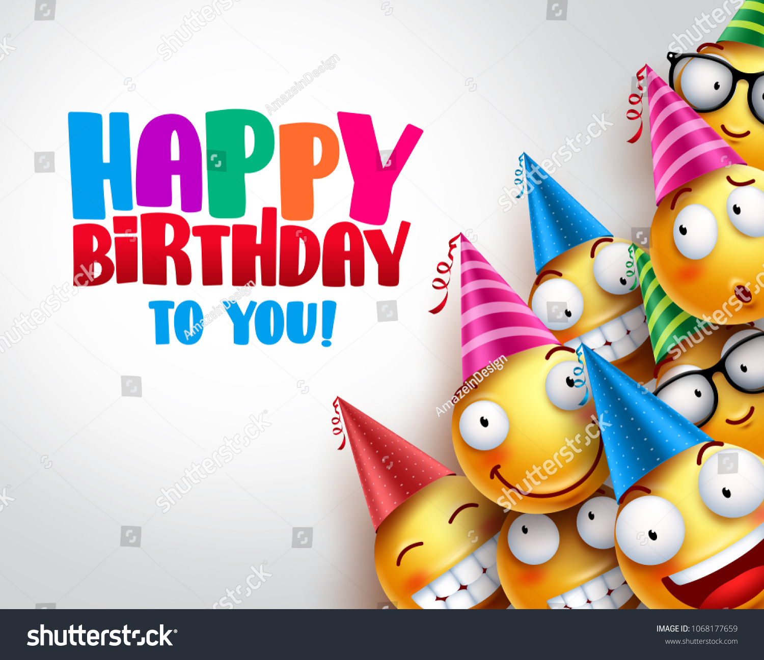 Birthday Smileys Vector Background Design Yellow Stock Vector (Royalty ...