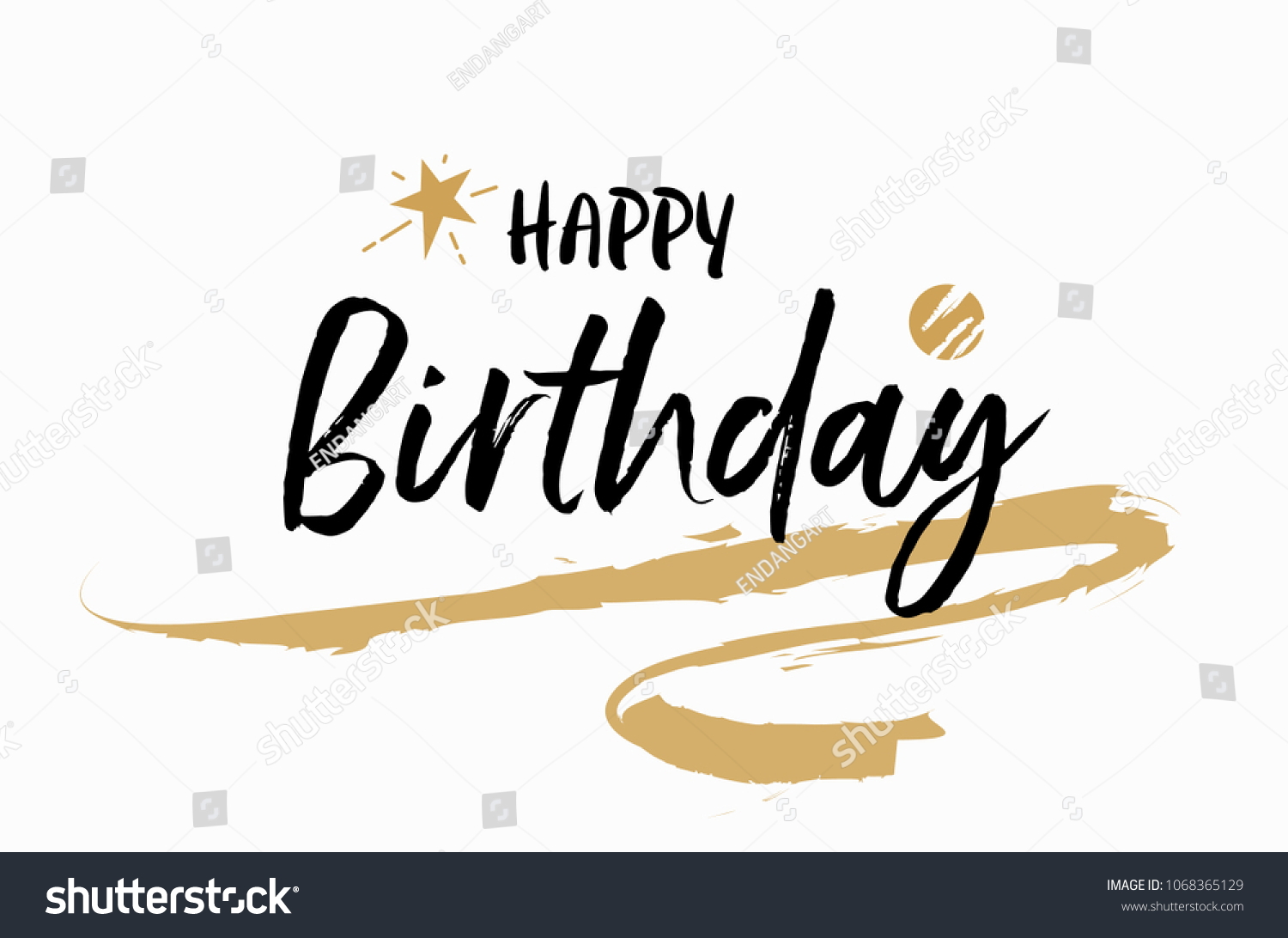 Happy Birthday Design Handwritten Modern Brush Stock Vector (Royalty ...