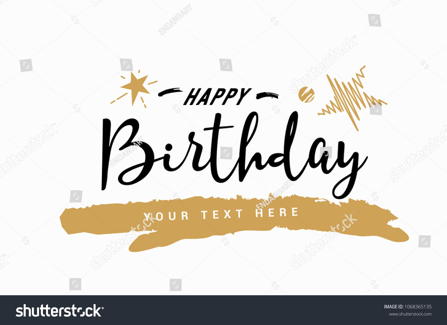 Happy Birthday Design Handwritten Modern Brush Stock Vector (Royalty ...