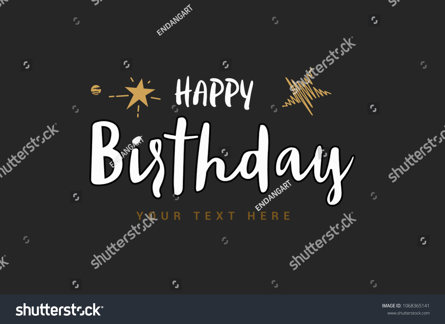 Happy Birthday Design Handwritten Modern Brush Stock Vector (Royalty ...