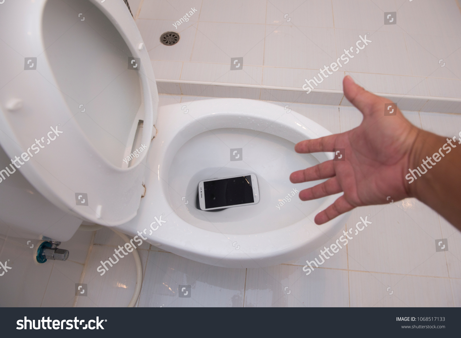 Phone Fell Toilet Bowl Cannot Keep Stock Photo 1068517133 | Shutterstock