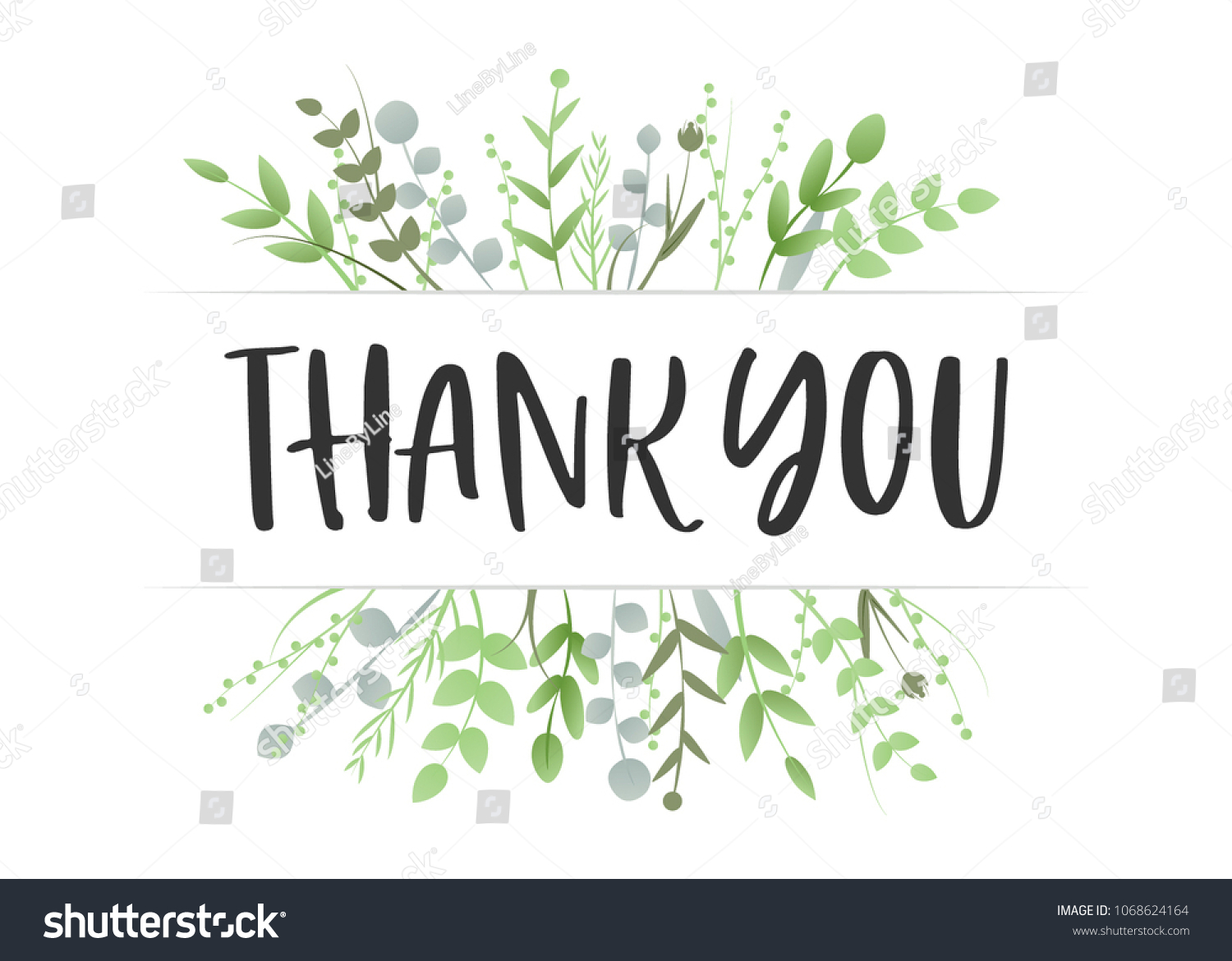 Thank You Appreciation Gratitude Floral Leaves Stock Vector (Royalty ...