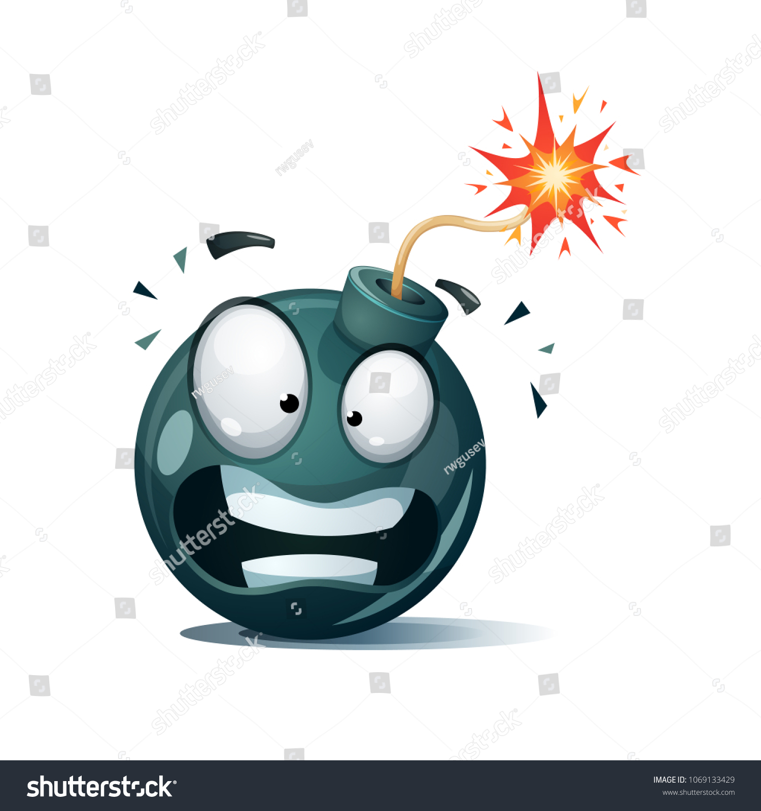 Cartoon Bomb Fuse Wick Spark Icon Stock Vector (Royalty Free ...