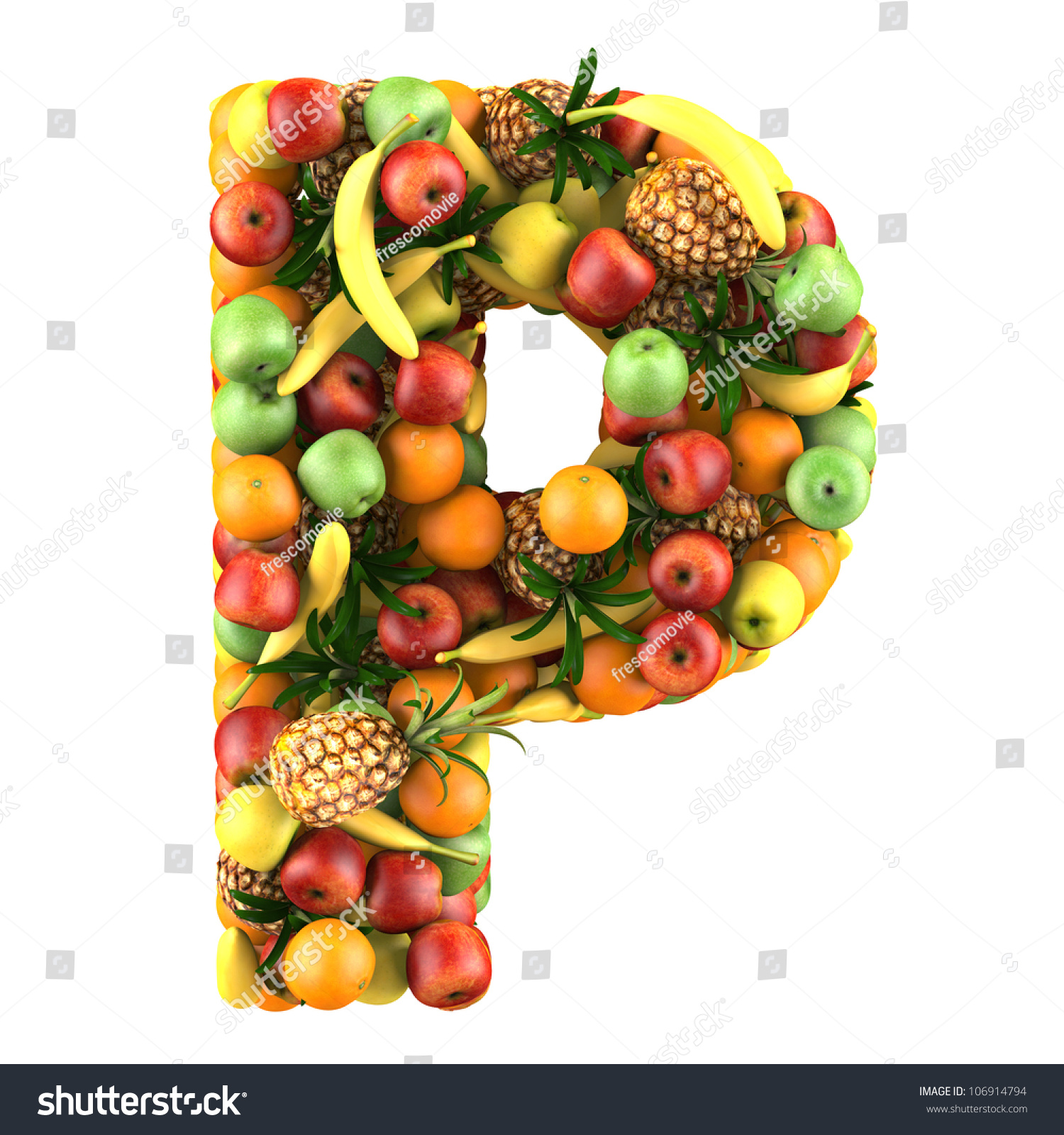 Буквы алфавита из фруктов