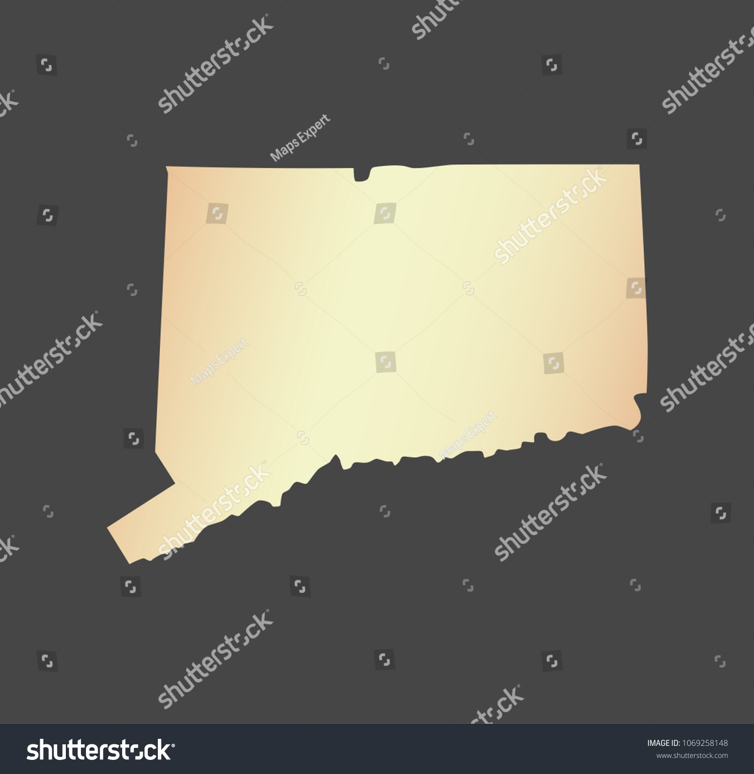 Connecticut State Usa Map Vector Outline Stock Vector (Royalty Free ...