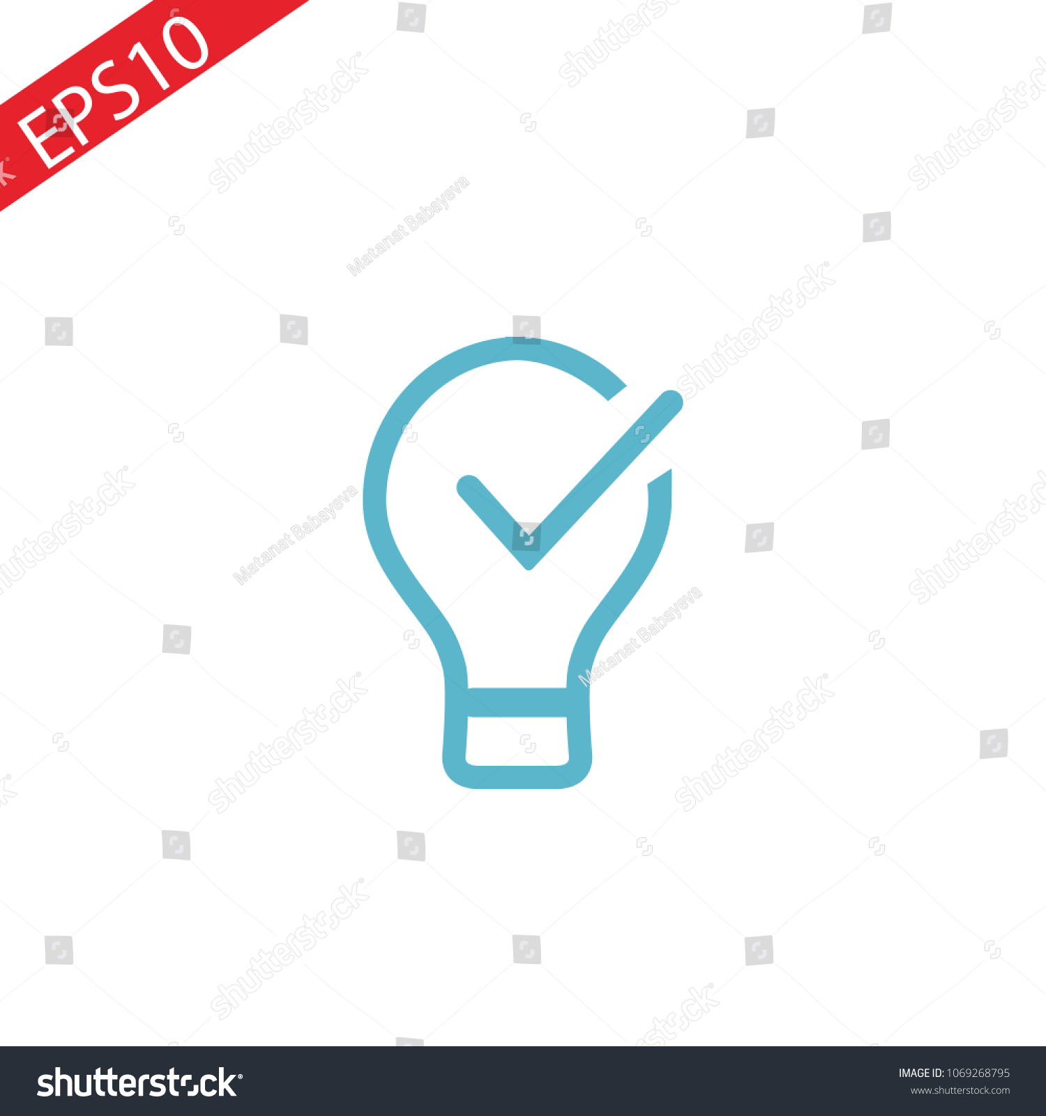 Bulb Check Mark Icon Vector Logo Stock Vector (Royalty Free) 1069268795 ...