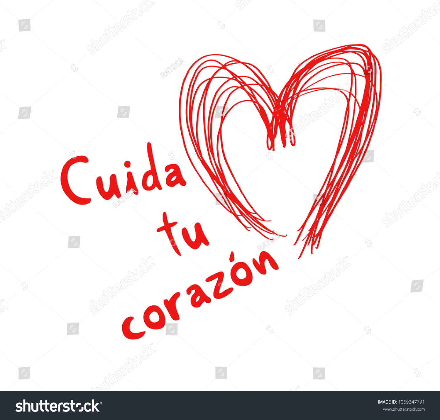 Guard Your Heart Message Spanish vector de stock (libre de regalías) 1069347791 Shutterstock