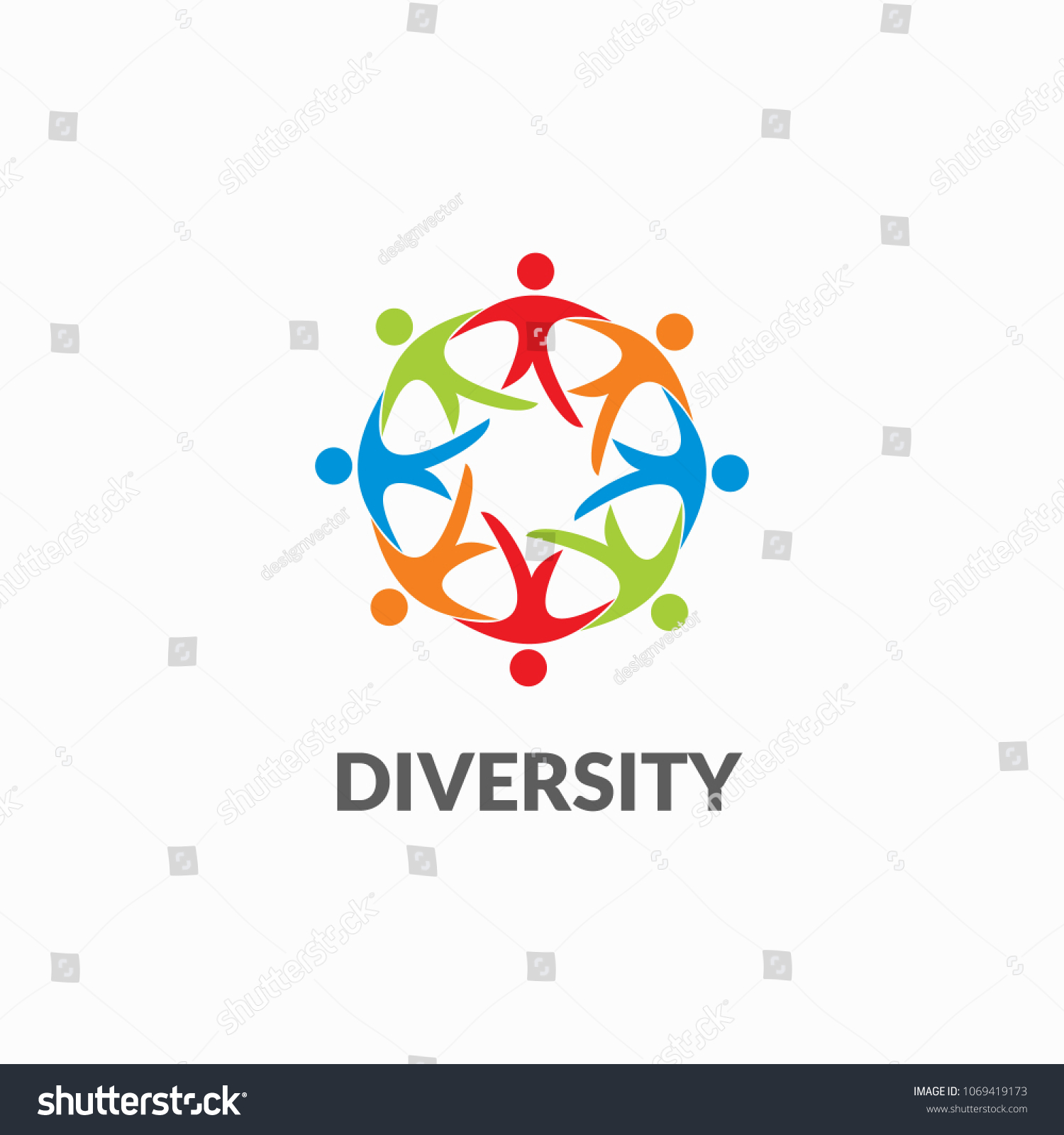 Circle People Diversity Unity Vector Logo Stock Vector (Royalty Free ...