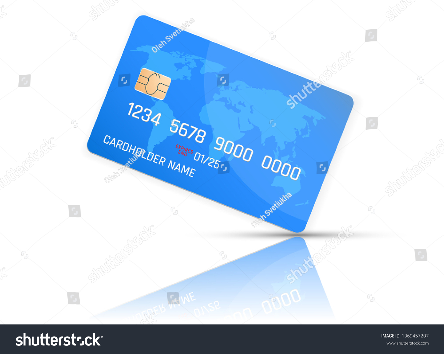 Realistic Detailed Credit Card World Map Stock Vector (Royalty Free ...