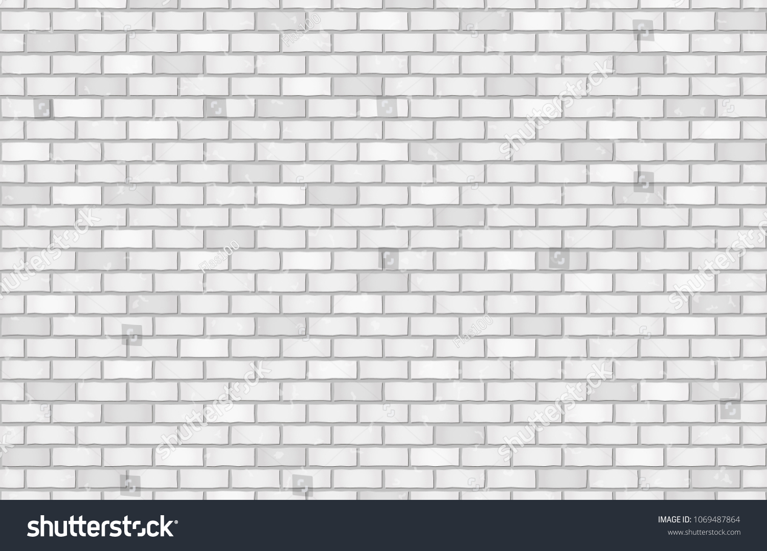 White Gray Brick Wall Texture Background Stock Vector (Royalty Free ...
