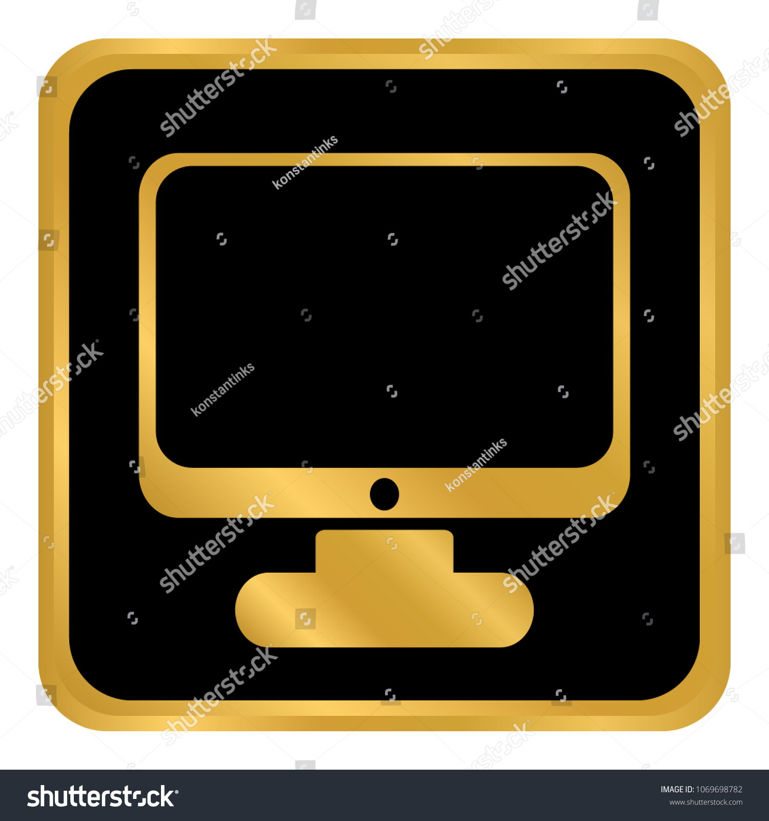 Computer Button On White Background Vector Stock Vector (Royalty Free ...