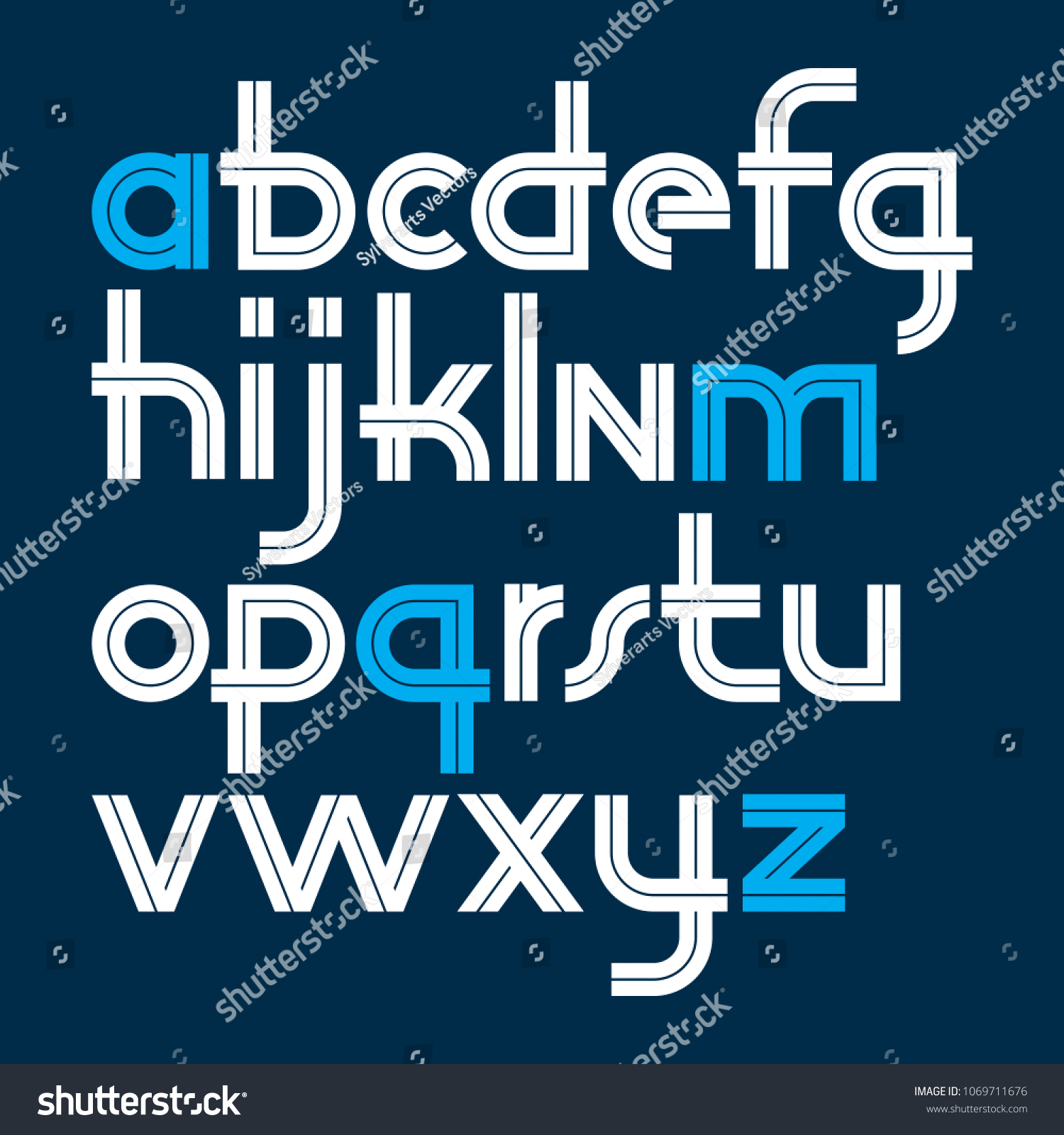 Vector Rounded Lower Case Alphabet Letters Stock Vector (Royalty Free ...