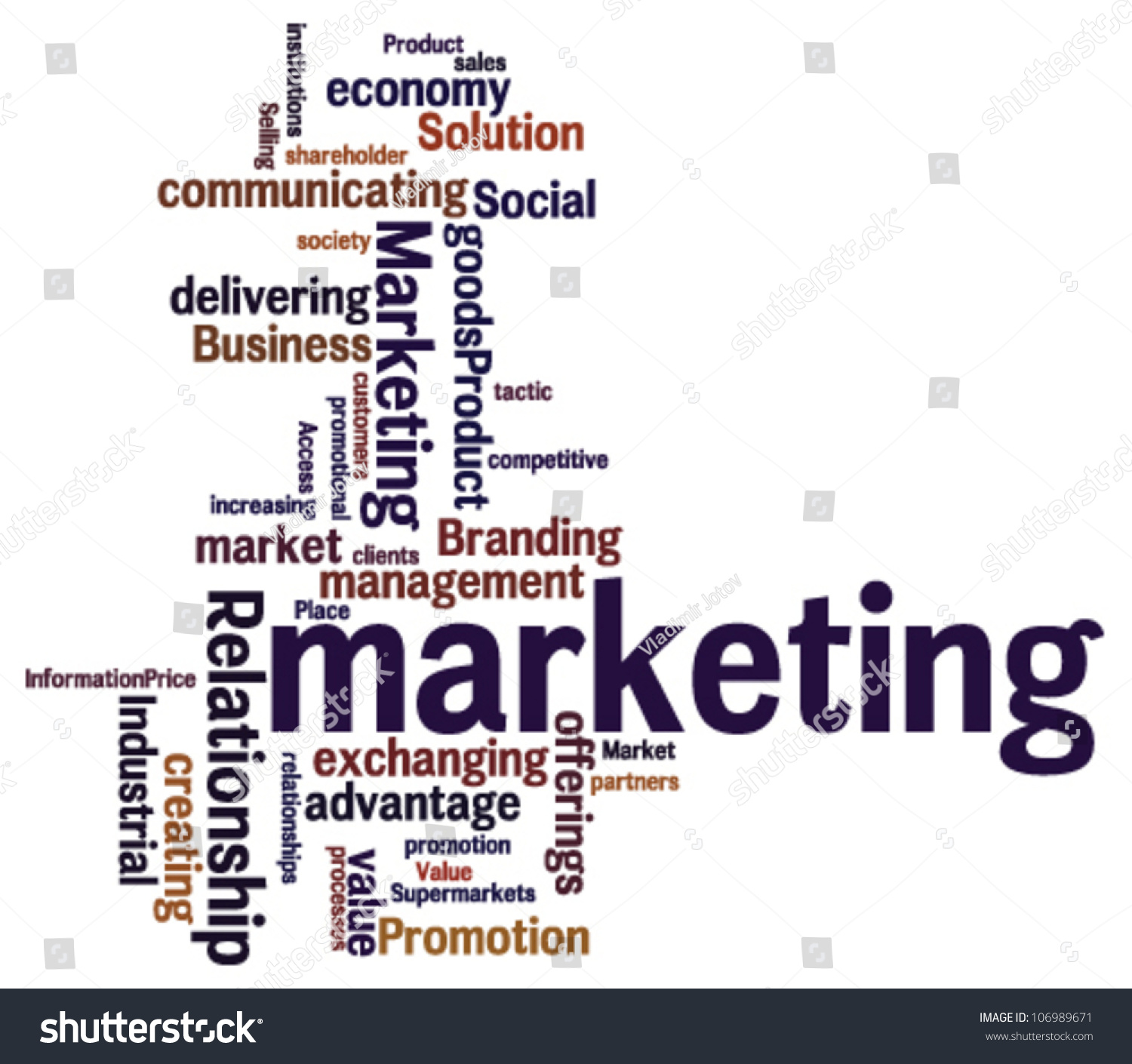 Marketing Advertising Communication Word Cloud Concept Stock Vector ...