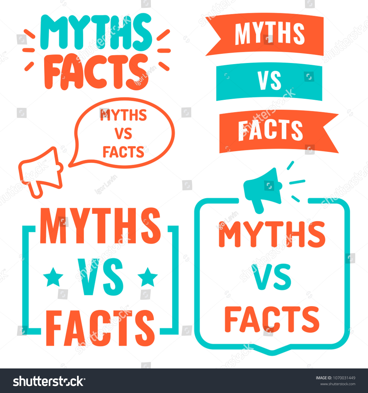 Myths Vs Facts Set Hand Drawn Stock Vector (Royalty Free) 1070031449 ...