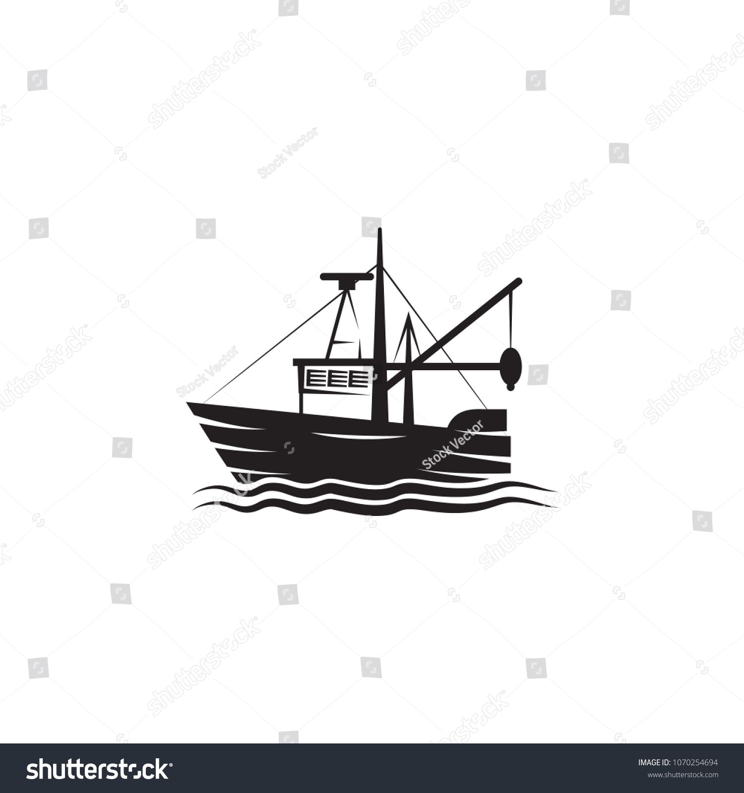 Fishing Barge Icon Element Ship Illustration Stock Vector (Royalty Free ...