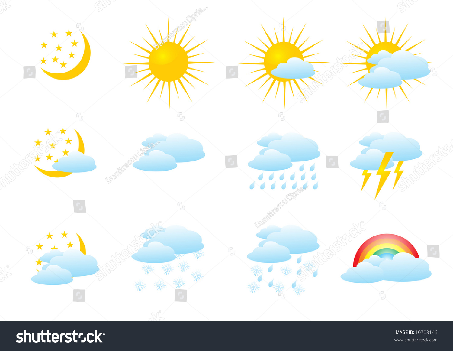 Modern Isolated Weather Icons Design On Stock Vector (Royalty Free ...