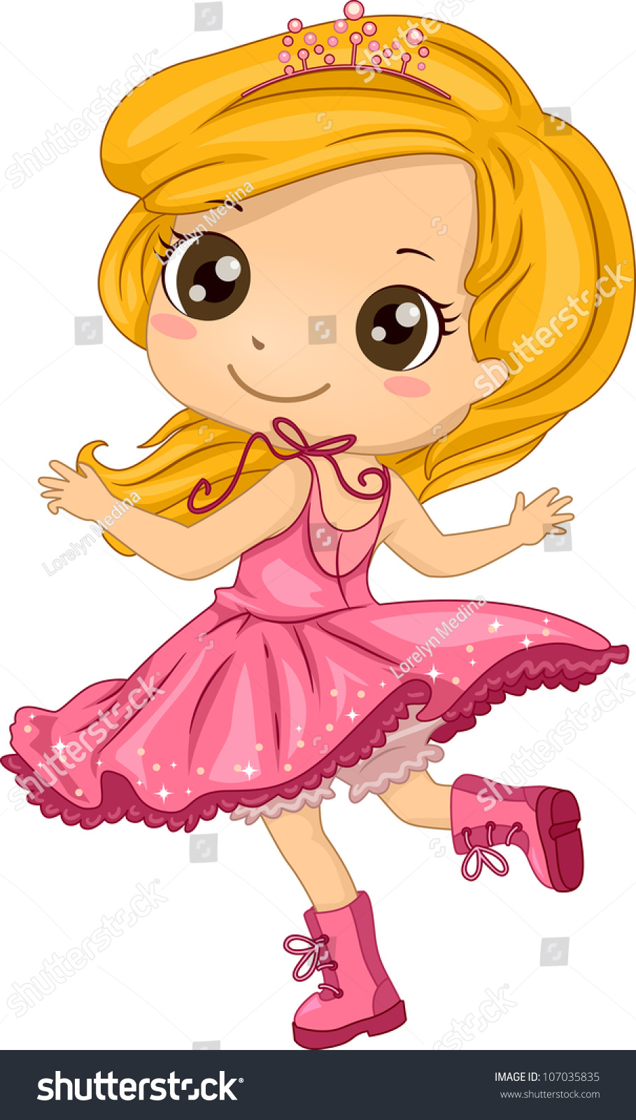 Illustration Featuring Girl Wearing Punk Outfit Stock Vector (royalty 