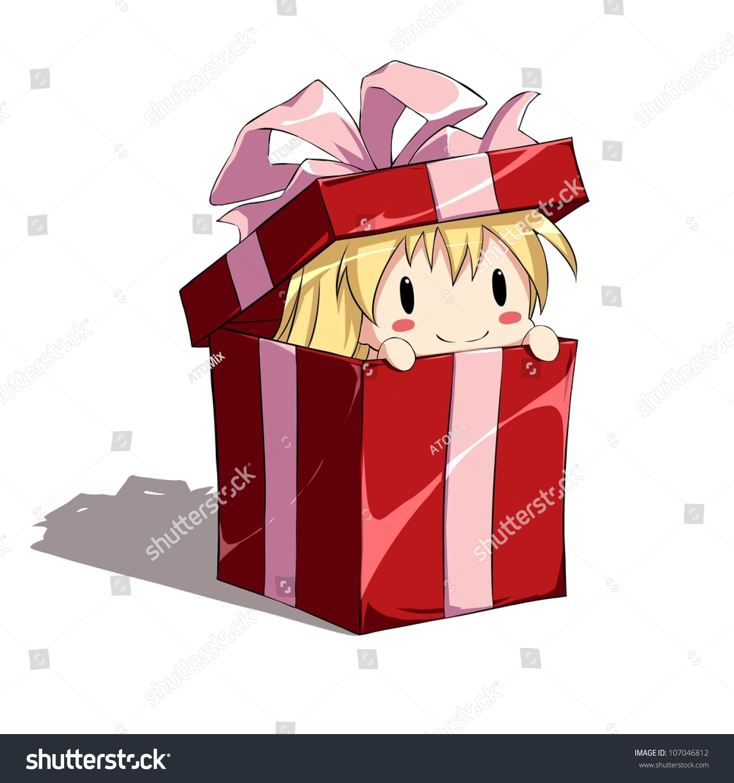 Аниме коробка с подарком